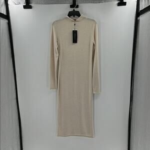 French Connection Cream Long Sleeve Dress